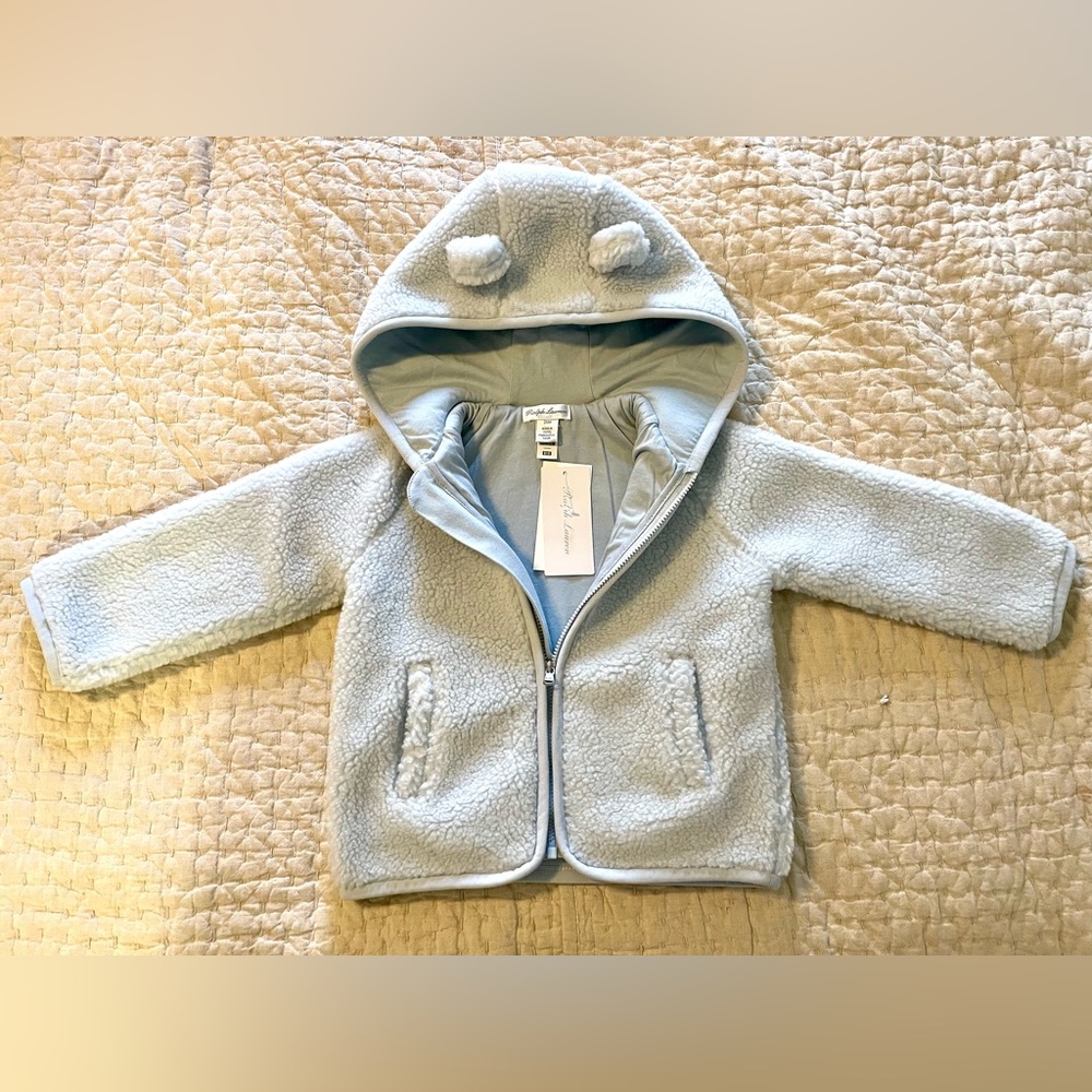 Ralph Lauren Light Blue Toddler Teddy Jacket NWT